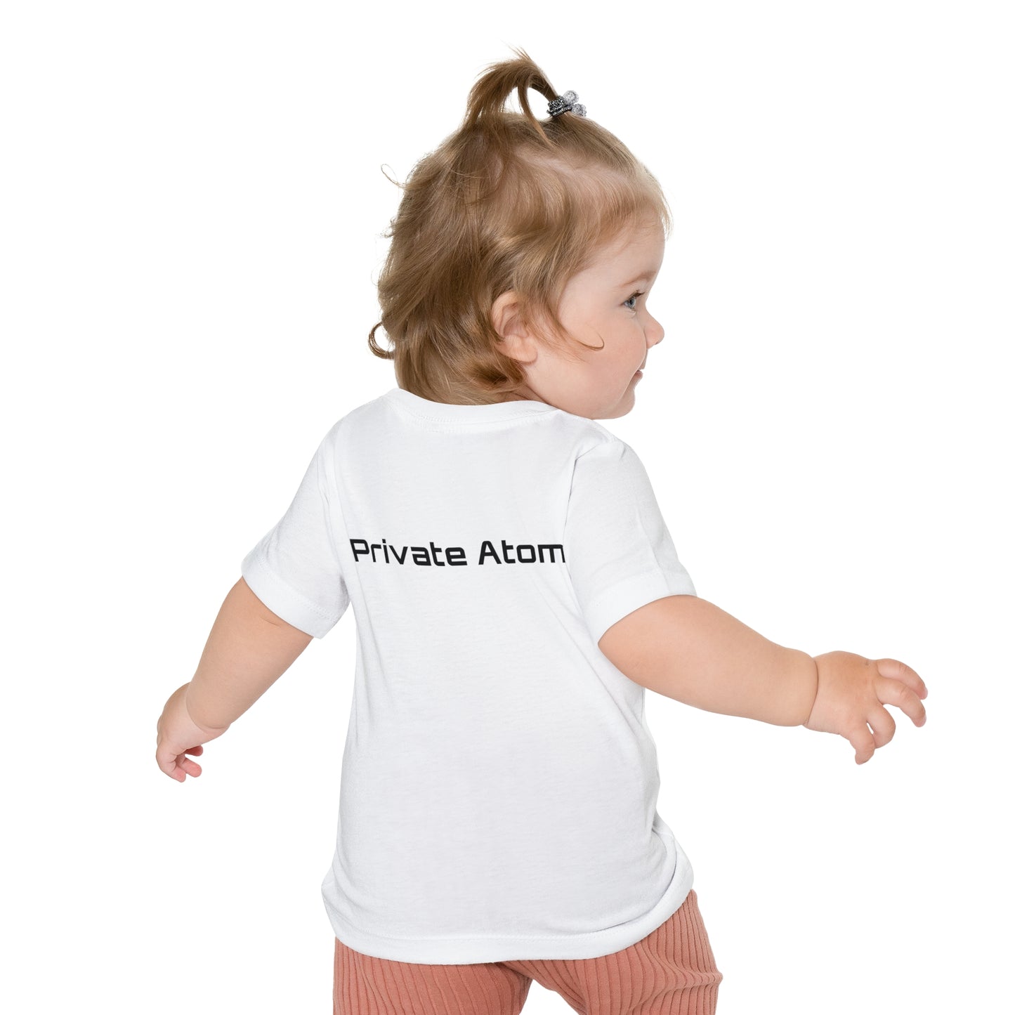 Baby T-Shirt "Private Atoms" Sunglasses Graphic — Cute Science Tee for Infants