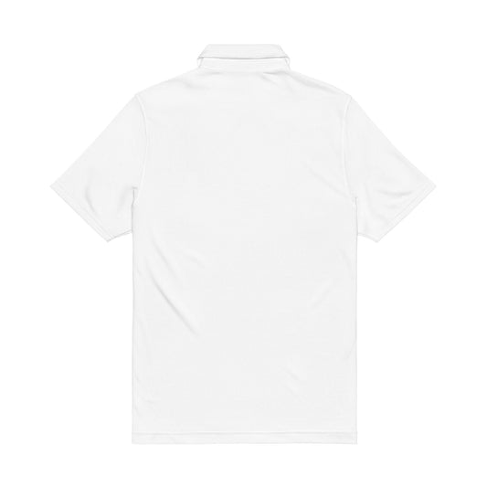 Embroidered Sunglasses Polo Shirt — Men's White Performance Polo