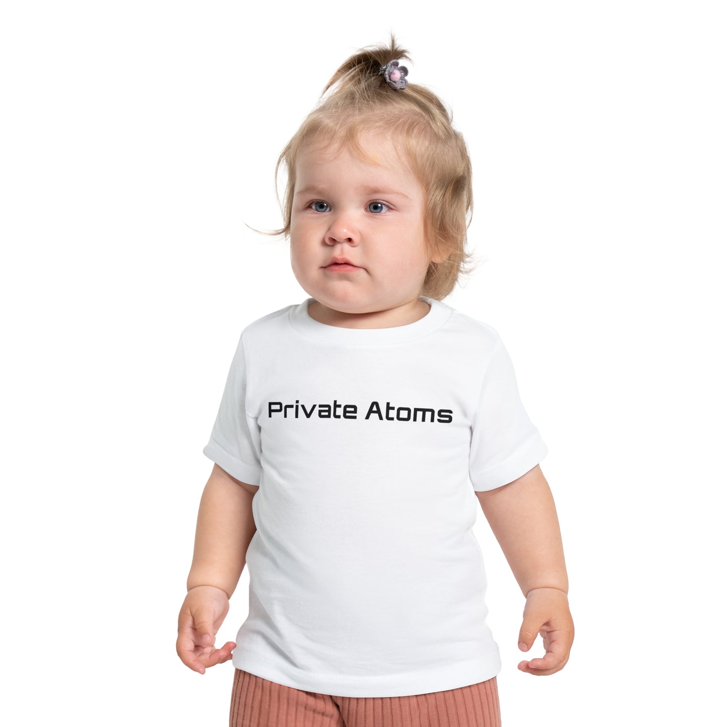 Baby T-Shirt "Private Atoms" Sunglasses Graphic — Cute Science Tee for Infants